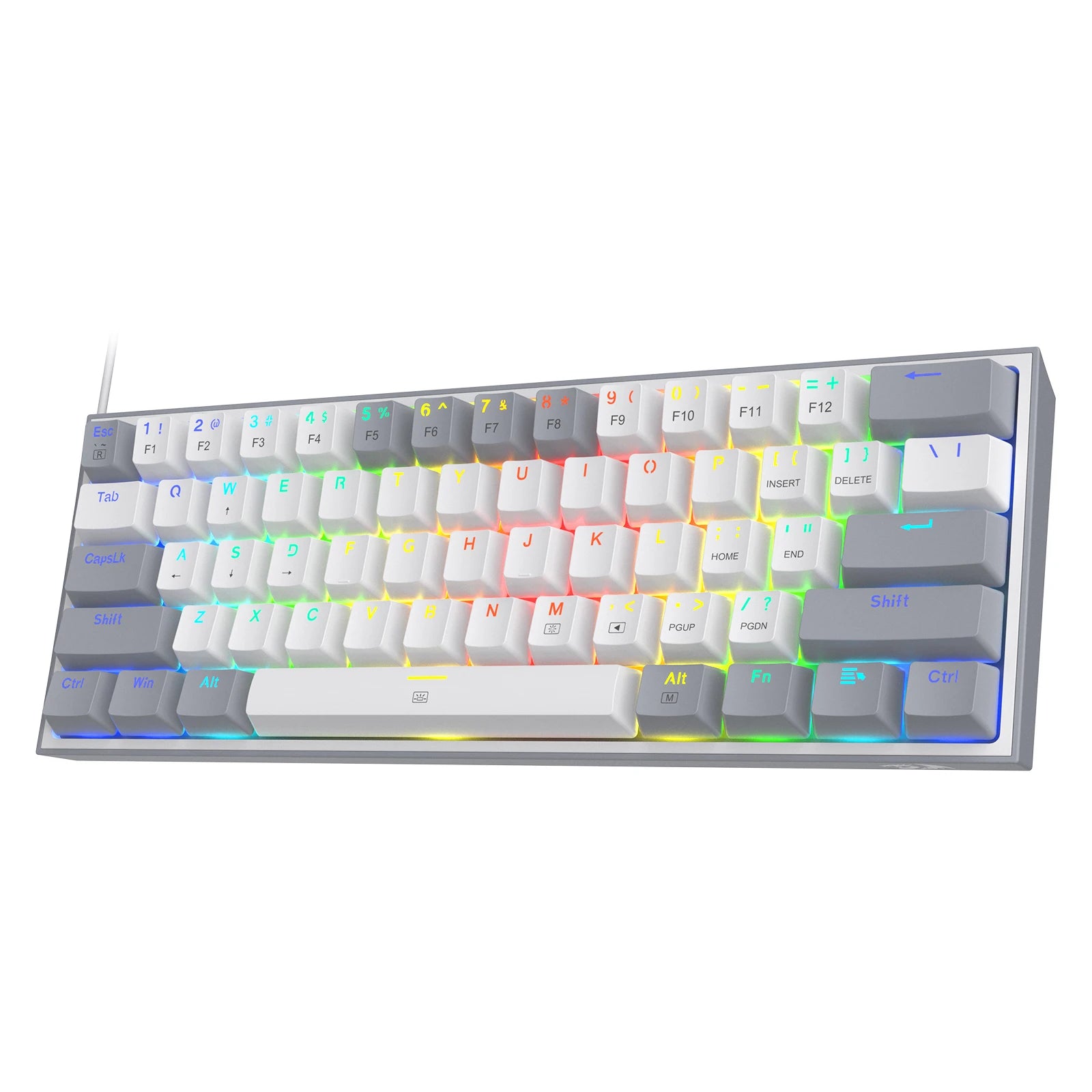 Redragon K617 Fizz 60% RGB Gaming Keyboard – 61 Keys Compact Hot-Swap Mechanical Keyboard with Red Switches