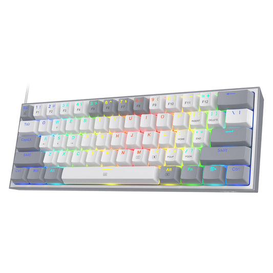 Redragon K617 Fizz 60% RGB Gaming Keyboard – 61 Keys Compact Hot-Swap Mechanical Keyboard with Red Switches