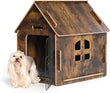 Indoor Wooden Pet House – Cozy Small Dog & Cat Bed with Air Vents & Elevated Floor