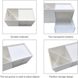 White Mini Desk Organizer – Compact Multi‑Slot Desktop Storage