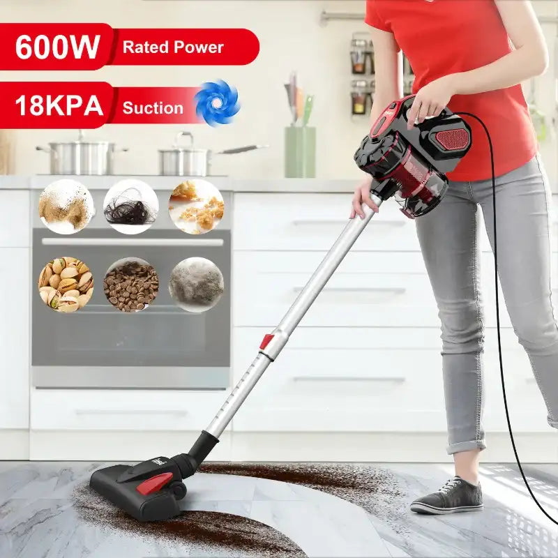 INSE I5 Corded Stick Vacuum Cleaner – 600W Motor, 18KPa Powerful Suction for Pet Hair, Hard Floors & Home Cleaning