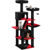 Large Cat Tree Tower for Indoor Cats – Multi-Level Plush Cat Condo with Scratching Posts, Boards, Perches & Caves