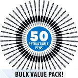 Retractable Ballpoint Pen Set – 1.0mm Midpoint Bulk Pack (50-Count) with Comfortable Grip – Black Ink ✒️🖤