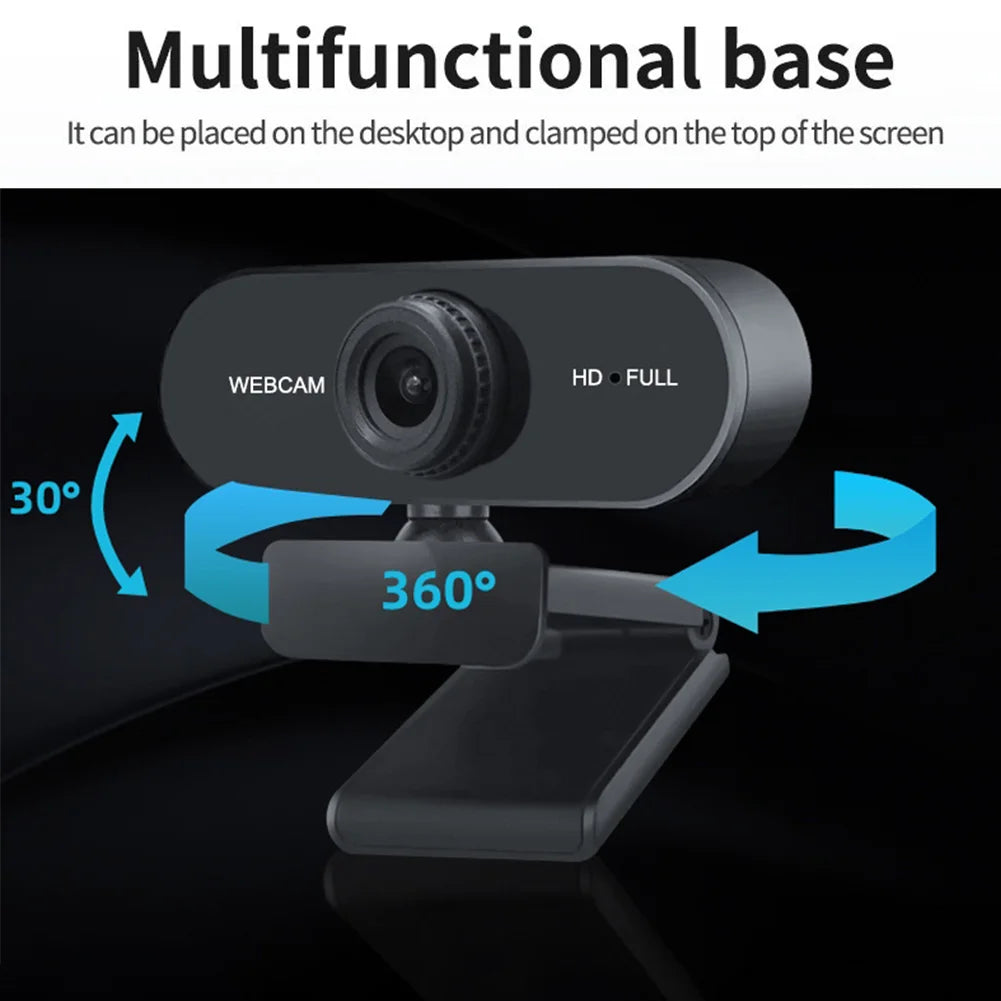 USB HD Webcam – 1080p/2K Autofocus Web Camera with Microphone, Plug & Play for PC, Laptop & Desktop