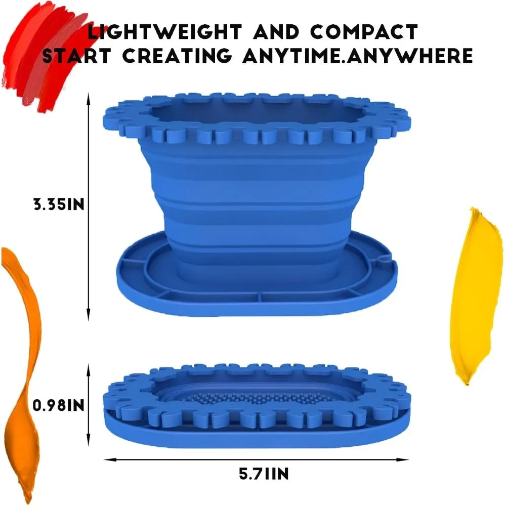 Foldable Paint Brush Cleaning Rinse Cup – Portable Brush Holder for Watercolor & Water-Based Media