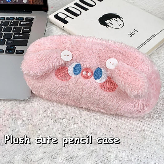 Adorable Cartoon Bear Plush Pencil Case – Large Capacity Stationery & Makeup Organizer