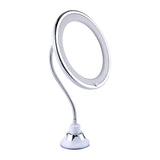 10X Magnifying LED Vanity Mirror – Flexible Suction Mirror with 360° Swivel for Bathroom, Home & Travel