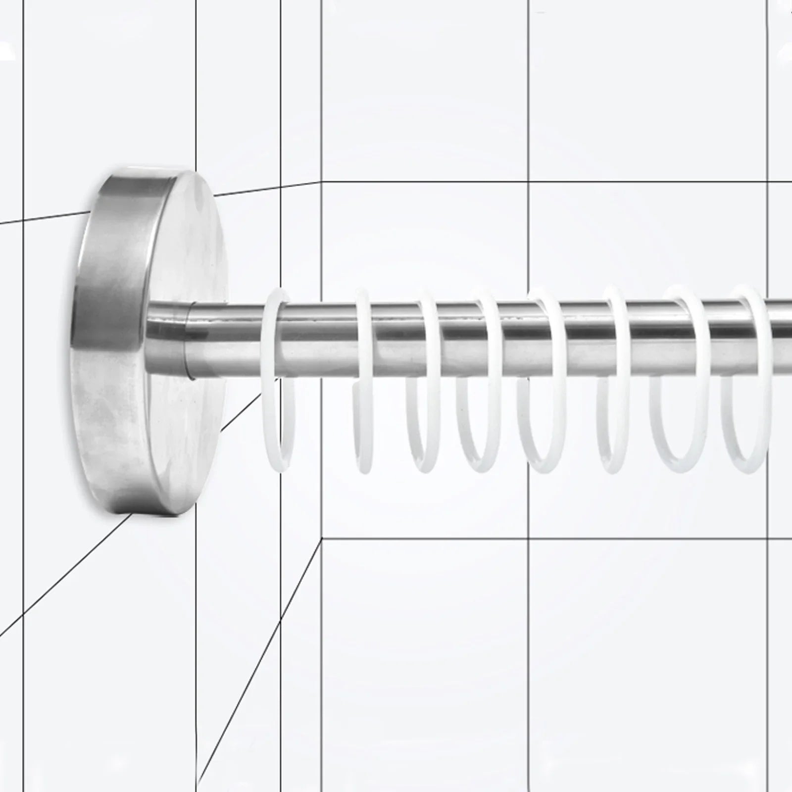 U-Shaped Adjustable Stainless Steel Shower Curtain Rod – Corner Tub & Small Bathroom Fit