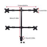 4-Arm Heavy-Duty Multi Monitor Stand – Fits 10″–27″ Screens Vertical Desktop Mount for 4 Displays