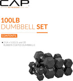 Coated Dumbbell Set – 100LB & 150LB Options | Professional Rubber-Coated Hex Dumbbells for Strength & Performance Training