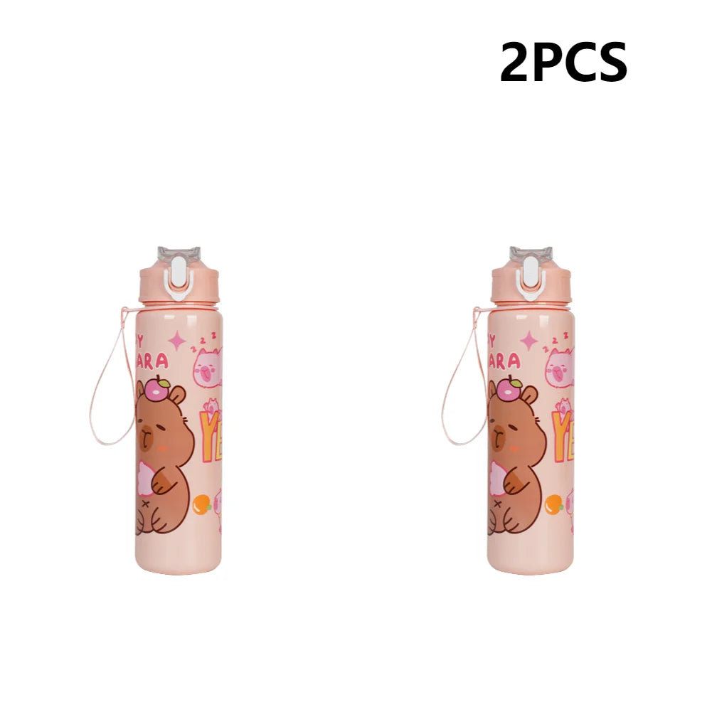 800ml Astronaut Sports Water Bottle with Straw & Carry Handle for Kids (Large Capacity)