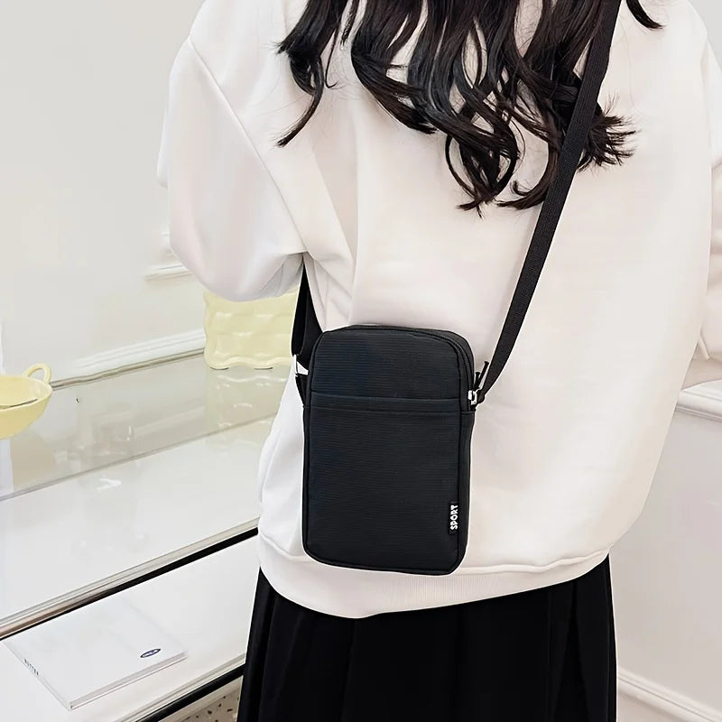Women’s Casual Mobile Phone Crossbody Bag — Simple Vertical Shoulder Messenger Purse