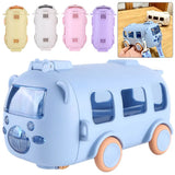 Bus-Shaped Cartoon Water Bottle – 500 ml Leakproof Kids Drinking Bottle with Movable Wheels & Strap