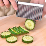 Potato Wavy-Edged Stainless Steel Knife – Vegetable & Fruit Cutter Tool for Crisp Slices