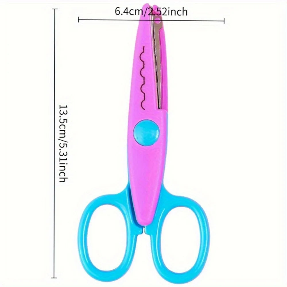 6-Piece Decorative Scissors Set – 5″ Safe Craft Scissors for Scrapbooking & DIY Projects