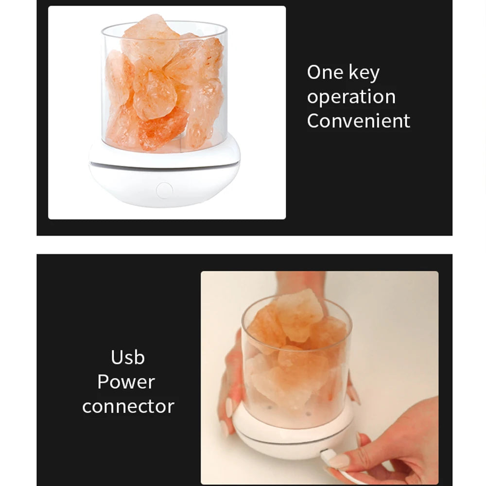 USB Powered Himalayan Salt Lamp – RGB Colorful Aroma Night Light for Bedside, Kids’ Room & Relaxing Home Decoration Gift