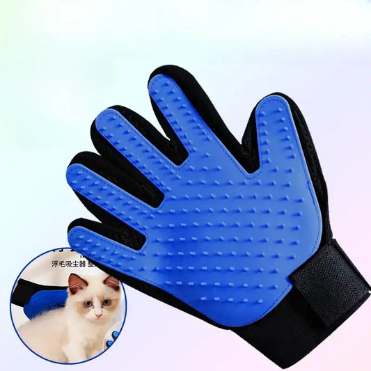 “Pet Grooming Glove – Plush Hair Removal Glove for Cats & Dogs”