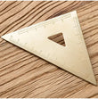 Vintage Brass Straight Ruler – Metal Triangle & Protractor Measuring Tool for Students & Creatives