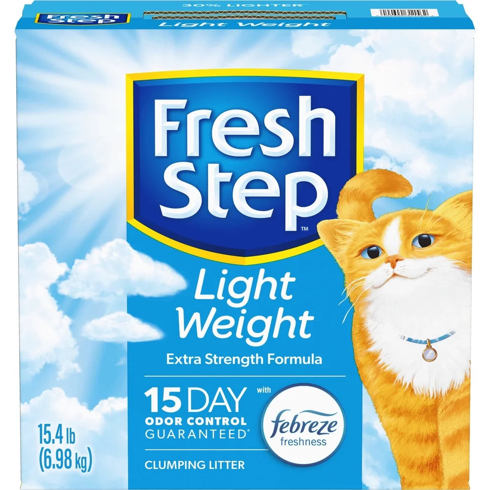 Lightweight Clumping Cat Litter – Febreze Odor Control with 15-Day ClumpLock Technology, Low Dust, Easy Scoop, 30% Lighter Jug