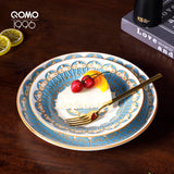 12-Piece Porcelain Dinnerware Set – Blue Ceramic Tableware with Bowls, Soup & Fruit Plates