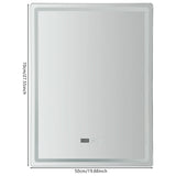 LED Wall-Mounted Anti-Fog Bathroom Mirror – Touch-Switch 3-Colour Dimmable Vanity Light