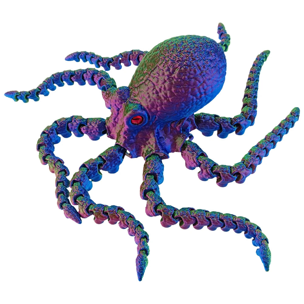 3D Printed Articulated Octopus – Sea Life Decorative Model Toy for Home & Office Desk Décor