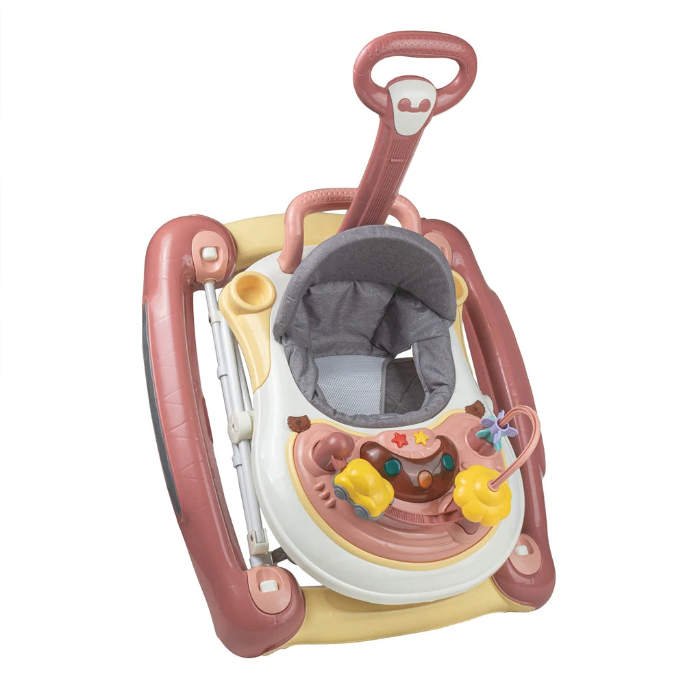 “Foldable Baby Walker with Universal Wheels – Multifunction Learning Handcart, Anti-Rollover & Anti-O-Leg Design for Boys & Girls”