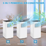 8000 BTU Portable Air Conditioner with Dehumidifier & Remote Control – Compact AC for Bedroom & Medium Rooms up to 350 sq ft