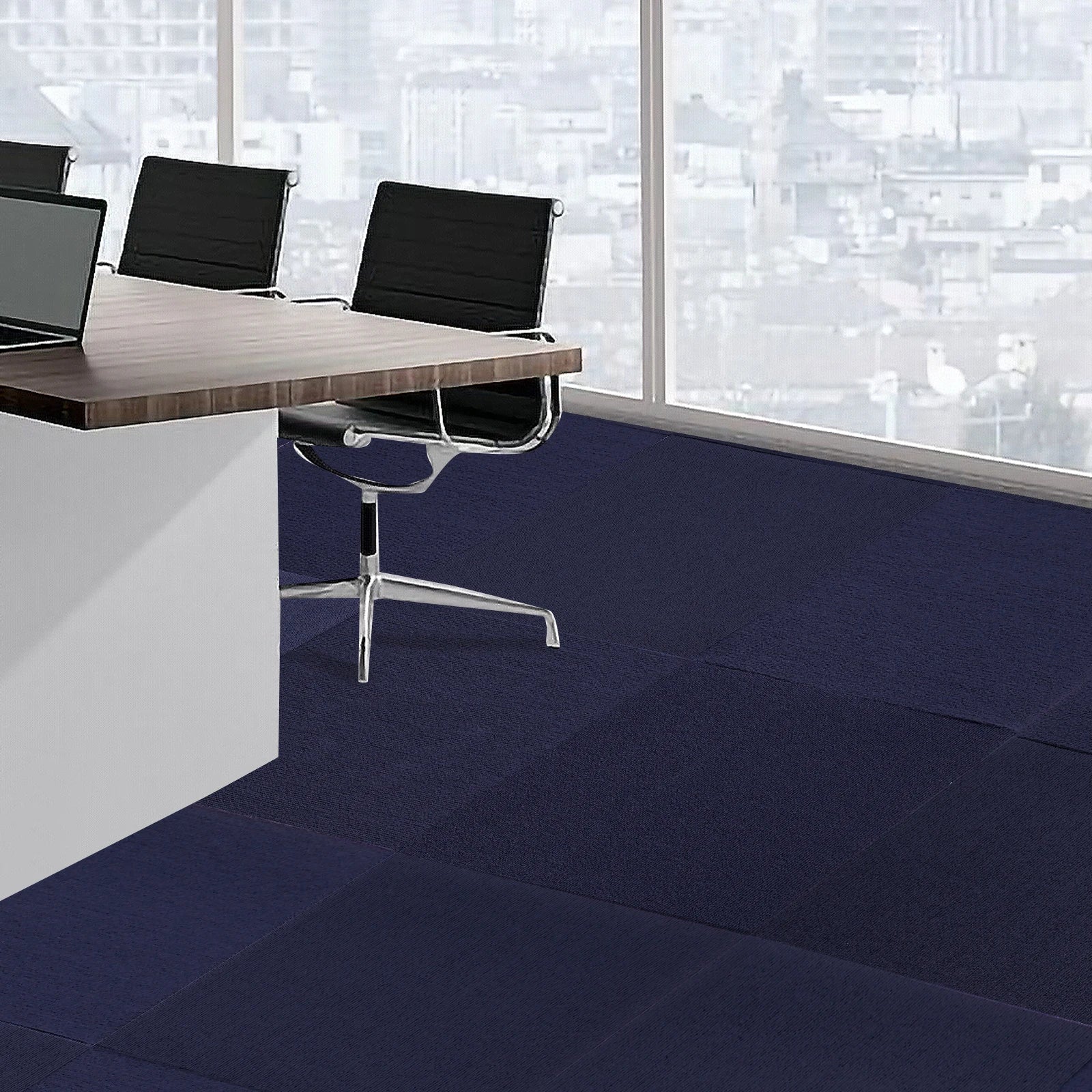 Dark Blue 24x24 Commercial Carpet Tiles – 15PCS Peel & Stick Floor Squares for Home & Office Use