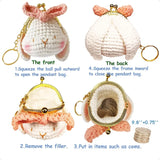 Crochet Animal Keychain Coin Purse – Mini Handmade Kisslock Bag & Backpack Charm for Girls & Women