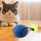 Interactive Rolling Ball Toy for Cats & Small Dogs – USB Rechargeable Smart Pet Wheel with Faux Tail