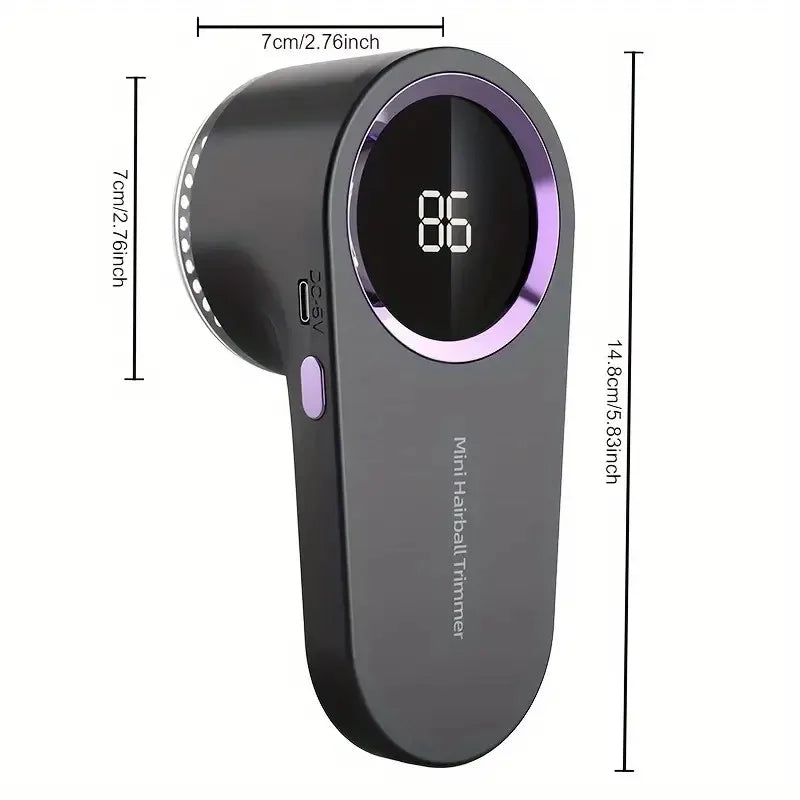 USB Rechargeable Electric Lint Remover – LED Display Fabric Shaver for Clothes, Bedding, Carpets & Sofas