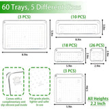 60-Piece Clear Plastic Drawer Organizer Tray Set – Multi-Size Storage Bins for Bathroom, Office & Cabinet
