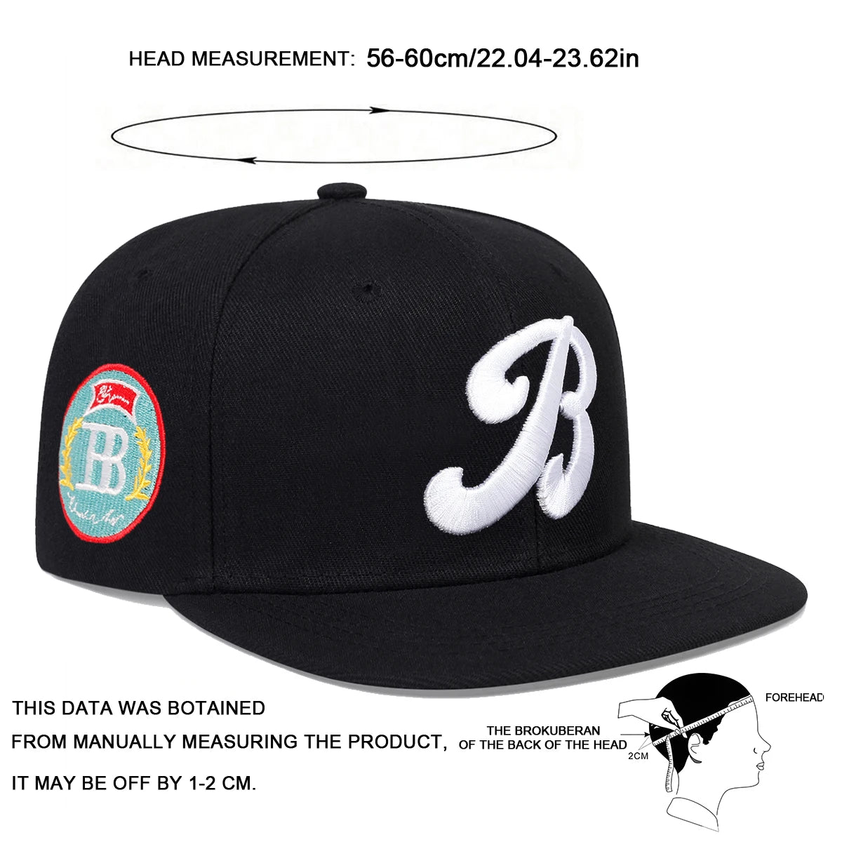 Unisex B-Letter Embroidery Hip-Hop Hat – Adjustable Outdoor Cap for Travel, Sports & Casual Wear 🧢