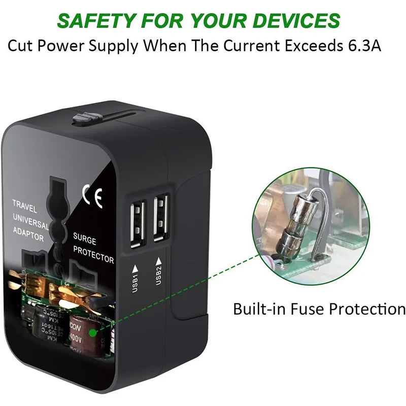All-in-One Worldwide Travel Adapter – Universal Wall Charger with AC Power Plug for Global Use