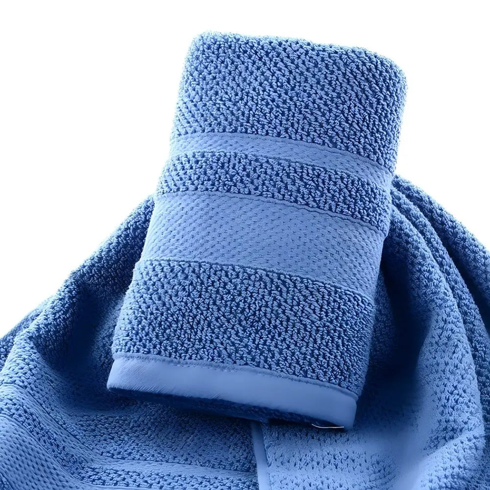 Adult Cotton Face Towel Set – 4-Color Mix (Blue/Pink/White/Gray) 34×74 cm