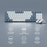 Redragon BS8772 Wireless Keyboard & Mouse Combo – 78-Key Low-Profile Mechanical Keyboard with 2.4GHz Wireless & 2400 DPI Mouse
