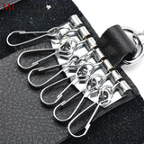 Genuine Leather Keychain Organizer – Unisex Car Key Wallet & Mini Card Holder Pouch