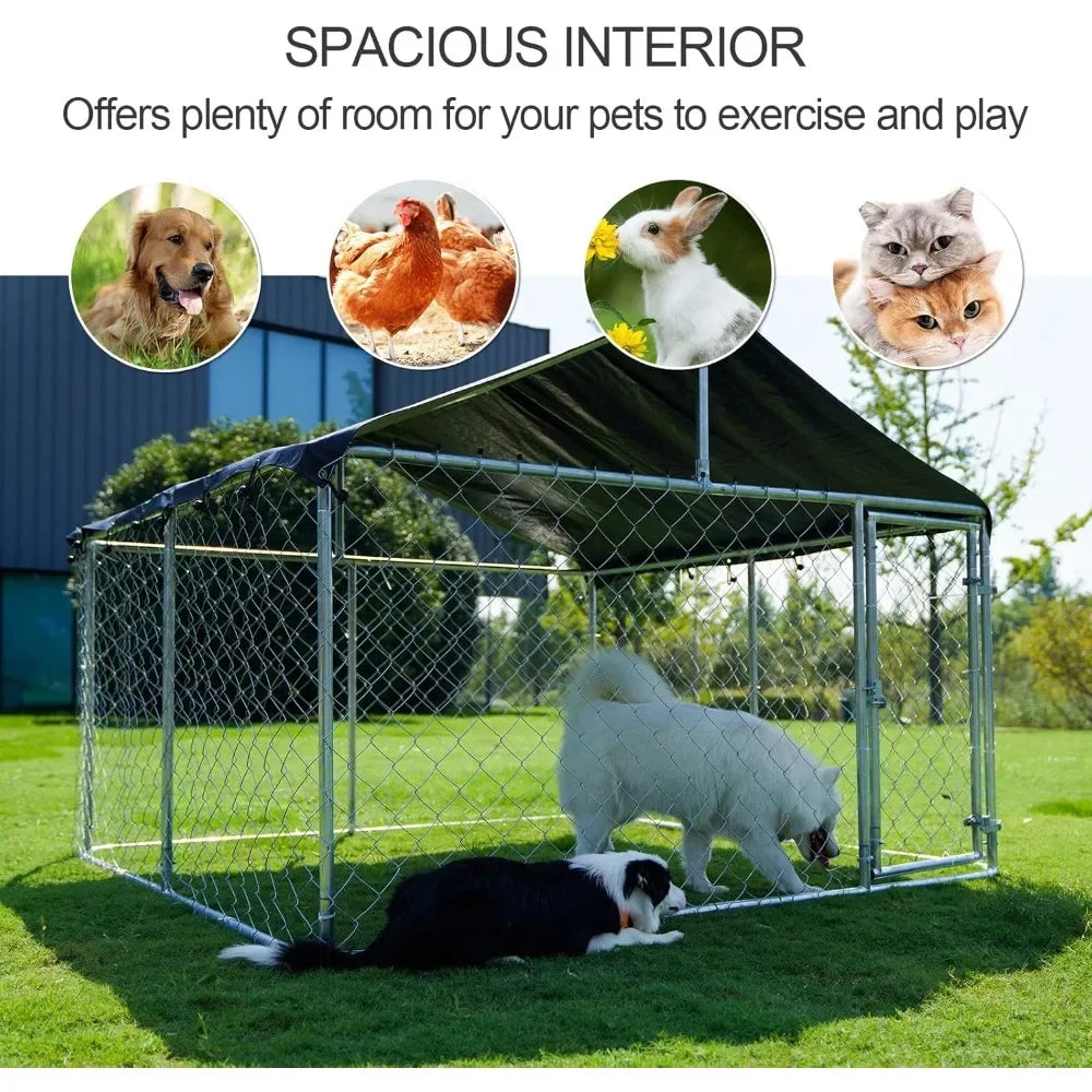 Heavy-Duty Outdoor Dog Playpen – Secure Steel Kennel with Lock for Safe Training & Play