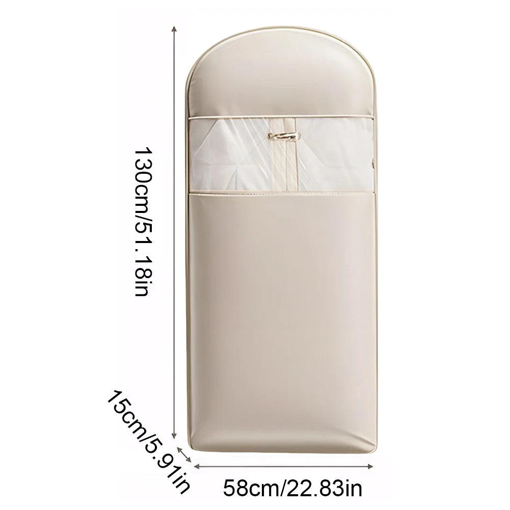 Space-saving hanging garment bag – self-compression coat cover with zipper & transparent design for dust protection
