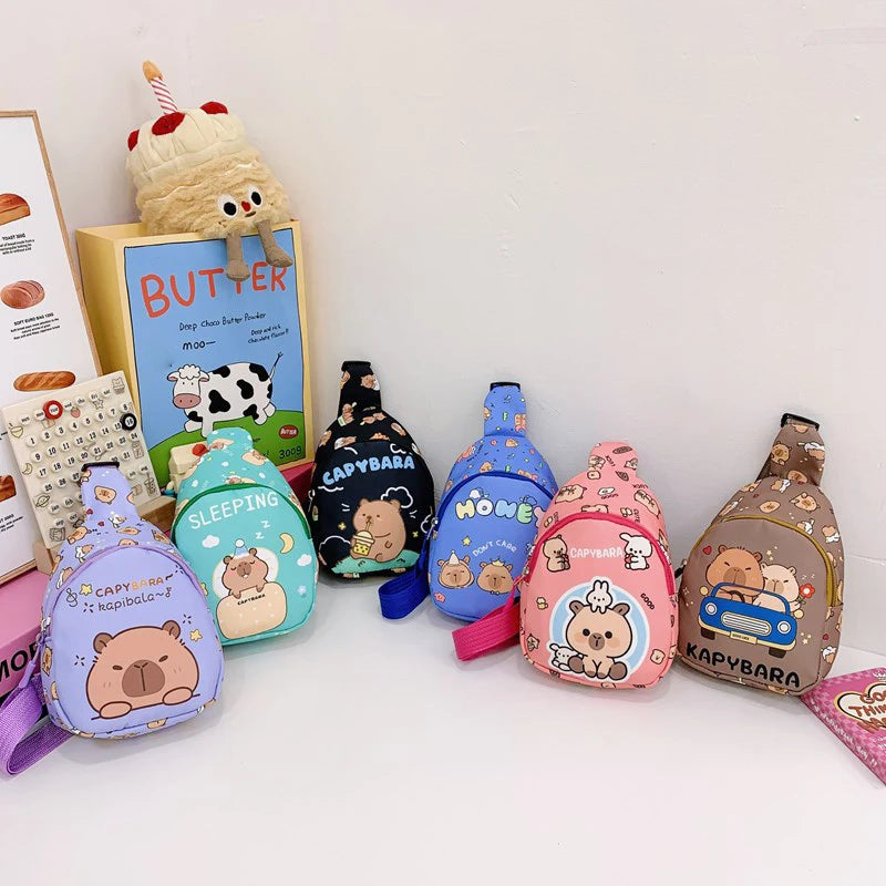 Capybara Doll Crossbody Bag – Adorable Kawaii Chest Pouch for Kids
