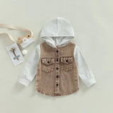 Patch-Detail Hooded Spring/Autumn Coat for Toddler Boys (Ages 1-4)