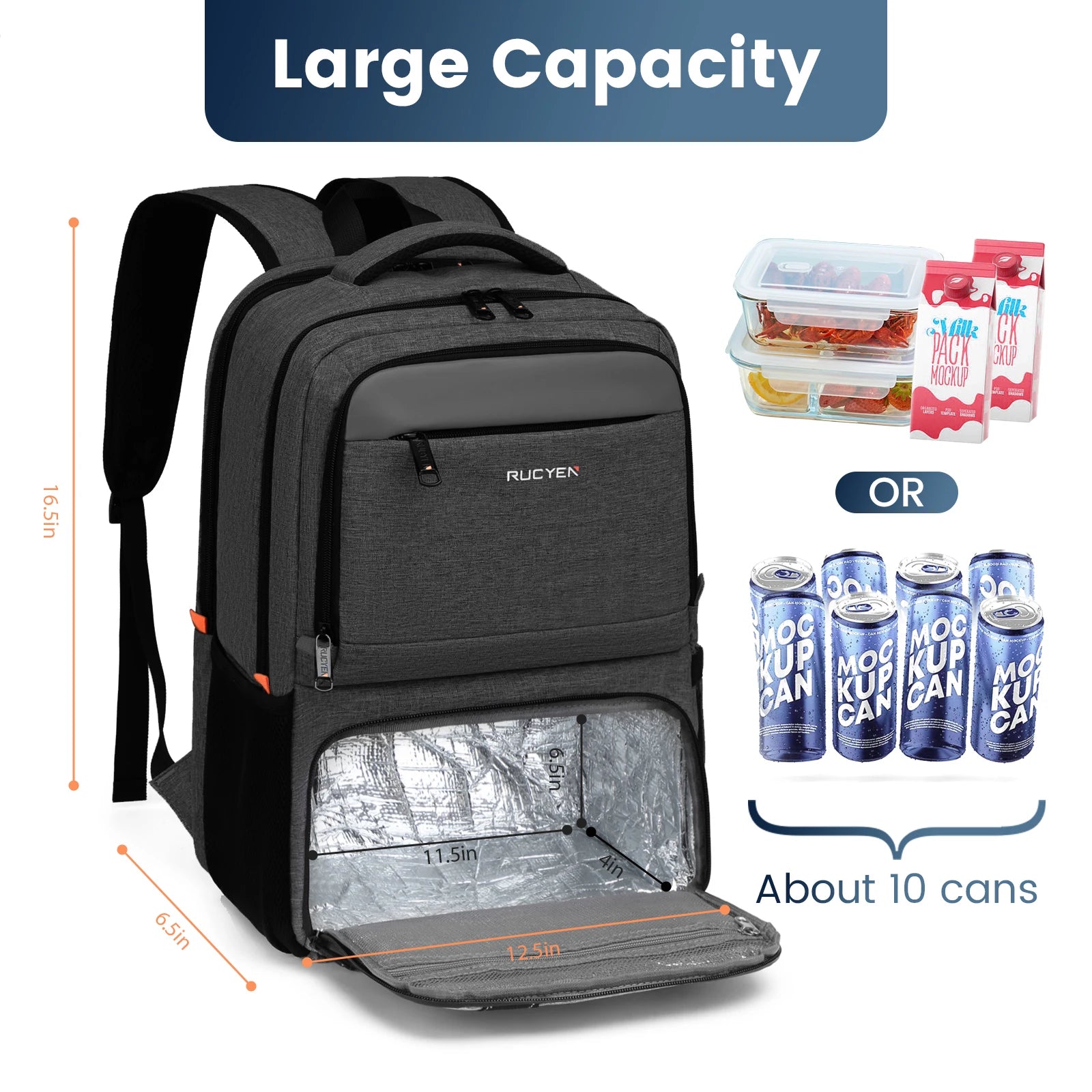 Large Insulated Lunch Backpack – Waterproof Picnic & Travel Cooler Bag with Large Capacity 🧳