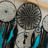 5-Piece Large Dreamcatcher Set – Handmade Boho Wall Hanging with Feathers & Beads | Dream Catcher Décor for Bedroom & Living Room