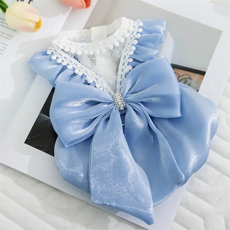 Adorable Small Dog Tutu Dress – Bowknot Lace Princess Outfit for Puppies & Cats