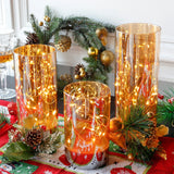 3-Piece Glass Flameless LED Candle Set – Battery-Powered Fairy Light Candles with Remote Control | Elegant Decorative Table Lamps