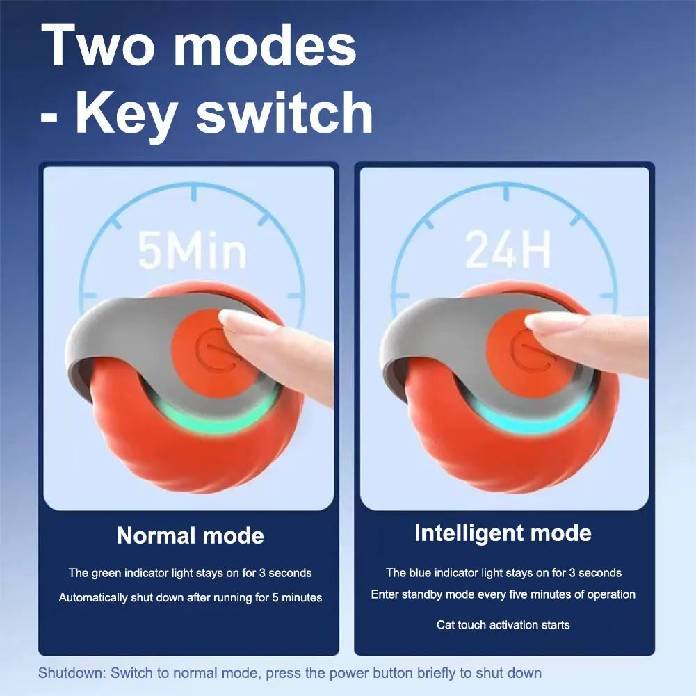 Automatic Moving Cat Toy Ball – Smart Interactive Toy with 2-Speed Adjustment & Replacement Tail, 1–3PCS Set