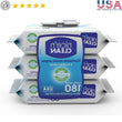 Plant-Based Flushable Wet Wipes – 3 Pack Aloe & Vitamin E Hypoallergenic, Eco-Friendly, Septic Safe & Toddler Friendly