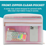 13-Pocket Expanding File Folder Organizer with Front Clear Pouch & Zipper Closure – Letter/A4 Document Organizer