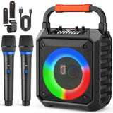 FanFun Wireless Outdoor Speaker – Portable Party Speaker with Microphones, LED DJ Lights & TF Card Support 🎉🔊